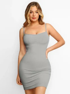 Shapewear Solid Modal Butt Lift Mini Slip Dress
