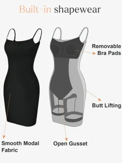 Shapewear Solid Modal Butt Lift Mini Slip Dress