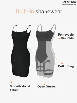 Shapewear Solid Modal Butt Lift Mini Slip Dress