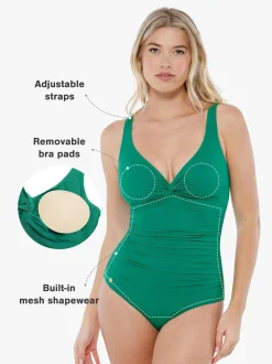 Shapewear Solid Sculpting One-Piece Swimsuit