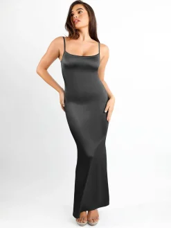 Shapewear Solid Shine Slimming Maxi Dresses or Bodysuit