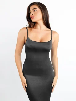 Shapewear Solid Shine Slimming Maxi Dresses or Bodysuit