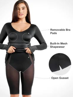 Shapewear Solid Shine Slimming Maxi Dresses or Bodysuit