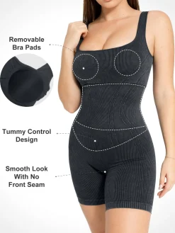 Shapewear Square Neck Tank Romper