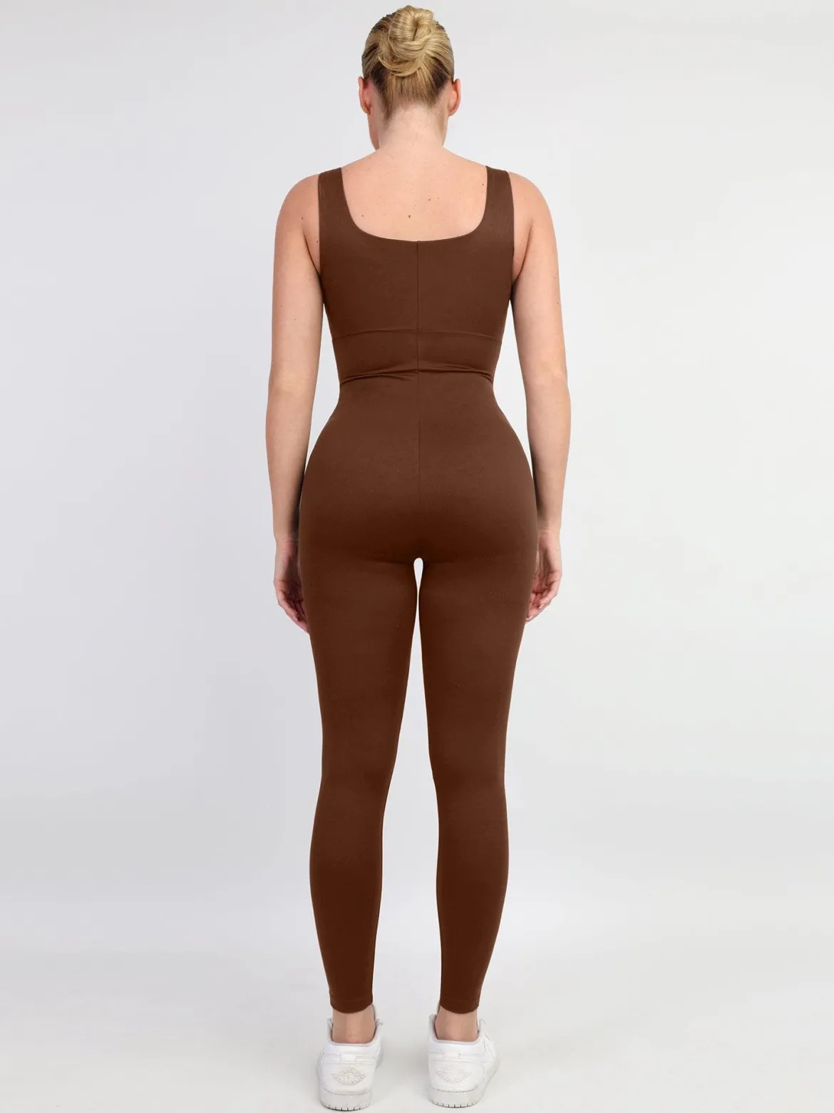 Shapewear Square Neck Thigh Slimming Workout Jumpsuit