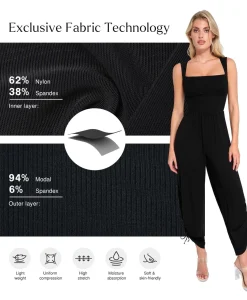 Shapewear Square Neck Tummy Control Wide Leg Jumpsuit