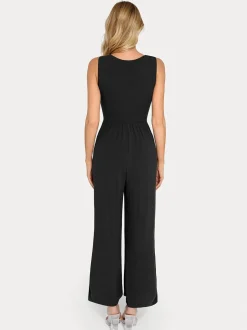 Shapewear Square Neck Tummy Control Wide Leg Jumpsuit