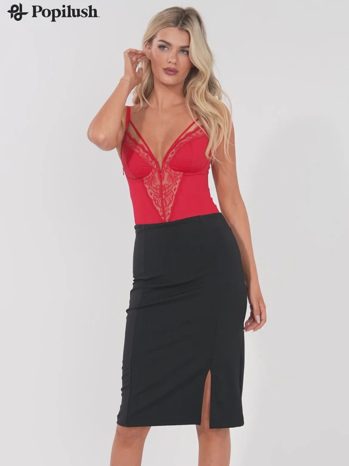 Shapewear Strappy Tummy Control Lace Inset Bodysuit