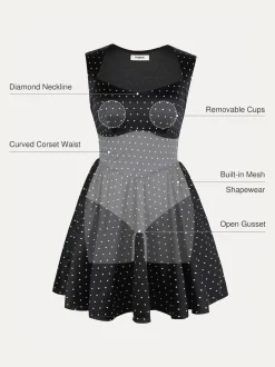 Shapewear Sweetheart Neckline Fit & Flare Mini Dress
