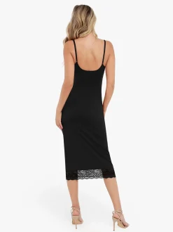 Shapewear Tummy Control Lace Inset Midi Dress