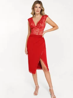 Shapewear V-neck Sleeveless Sculpting Lace Bodysuit
