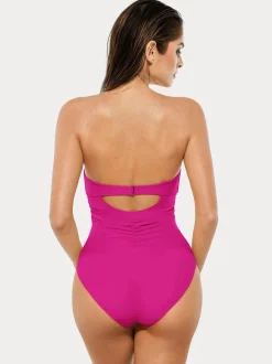Twist & Shirred Sculpting One-Piece with Removable Straps