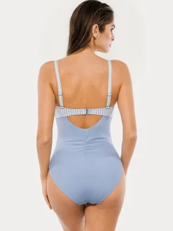 Twist & Shirred Sculpting One-Piece with Removable Straps