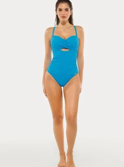 Twist & Shirred Sculpting One-Piece with Removable Straps