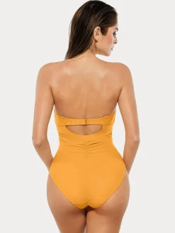 Twist & Shirred Sculpting One-Piece with Removable Straps