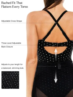 Twist & Shirred Sculpting One-Piece with Removable Straps