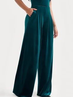 Velvet Wide-Leg Sculpting Trousers