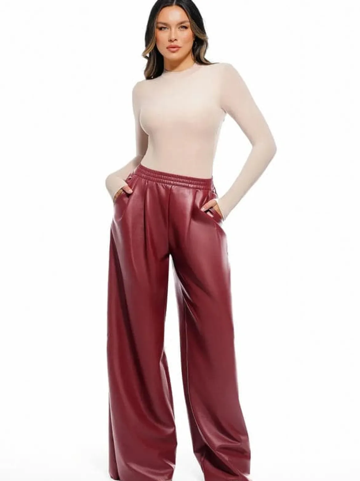 Velvet Wide-Leg Sculpting Trousers