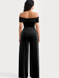 Velvet Wide-Leg Sculpting Trousers