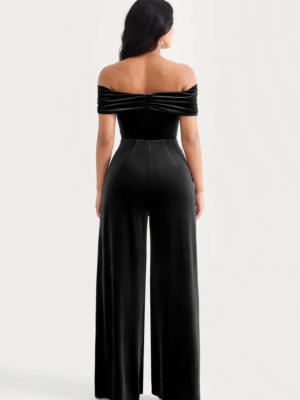 Velvet Wide-Leg Sculpting Trousers