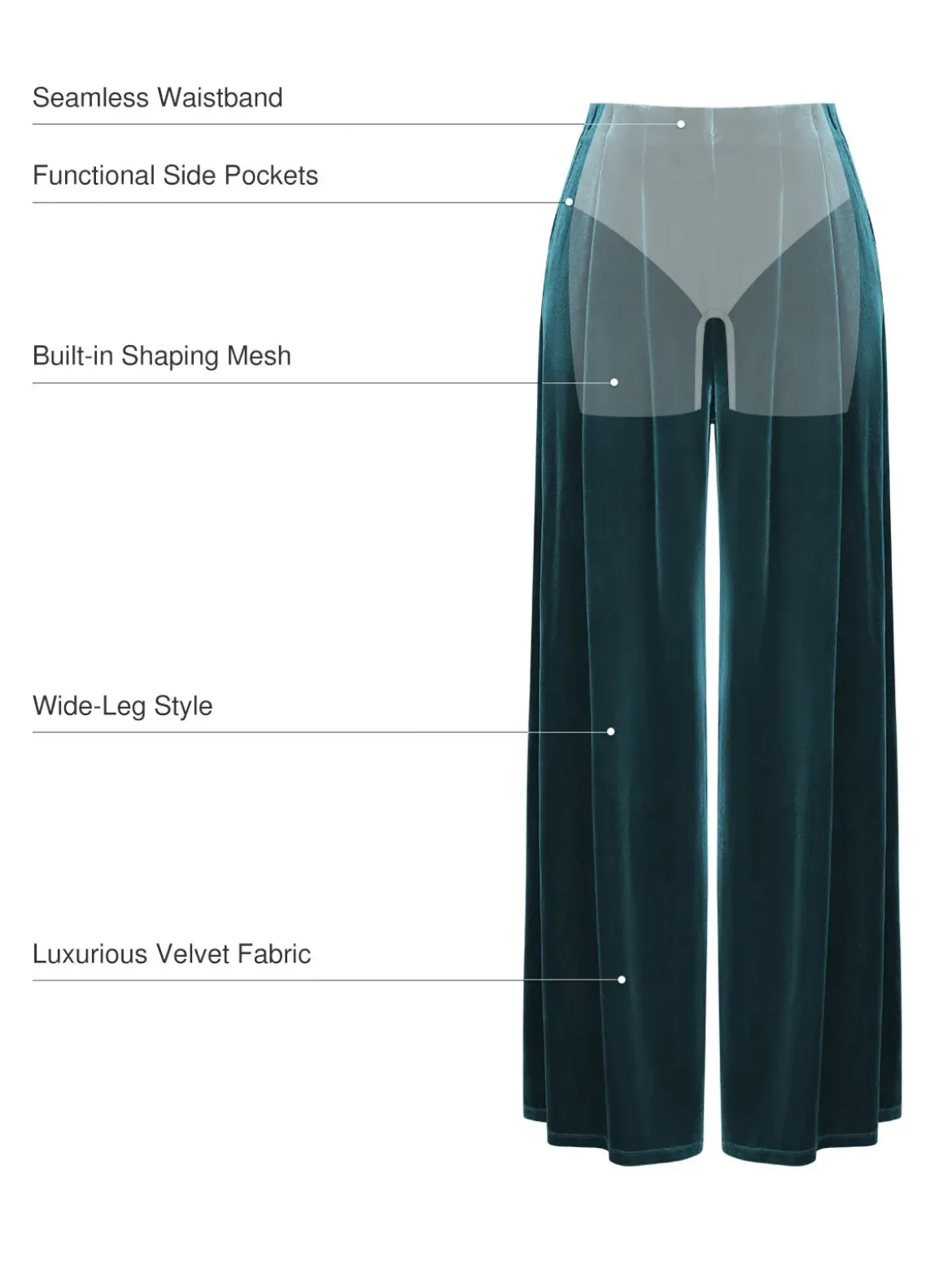 Velvet Wide-Leg Sculpting Trousers
