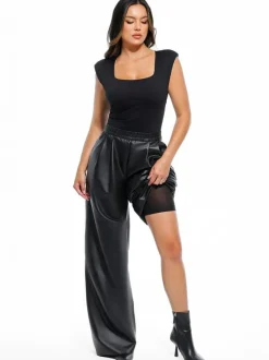Velvet Wide-Leg Sculpting Trousers