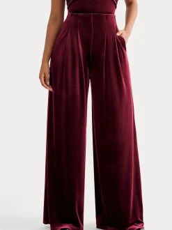 Velvet Wide-Leg Sculpting Trousers