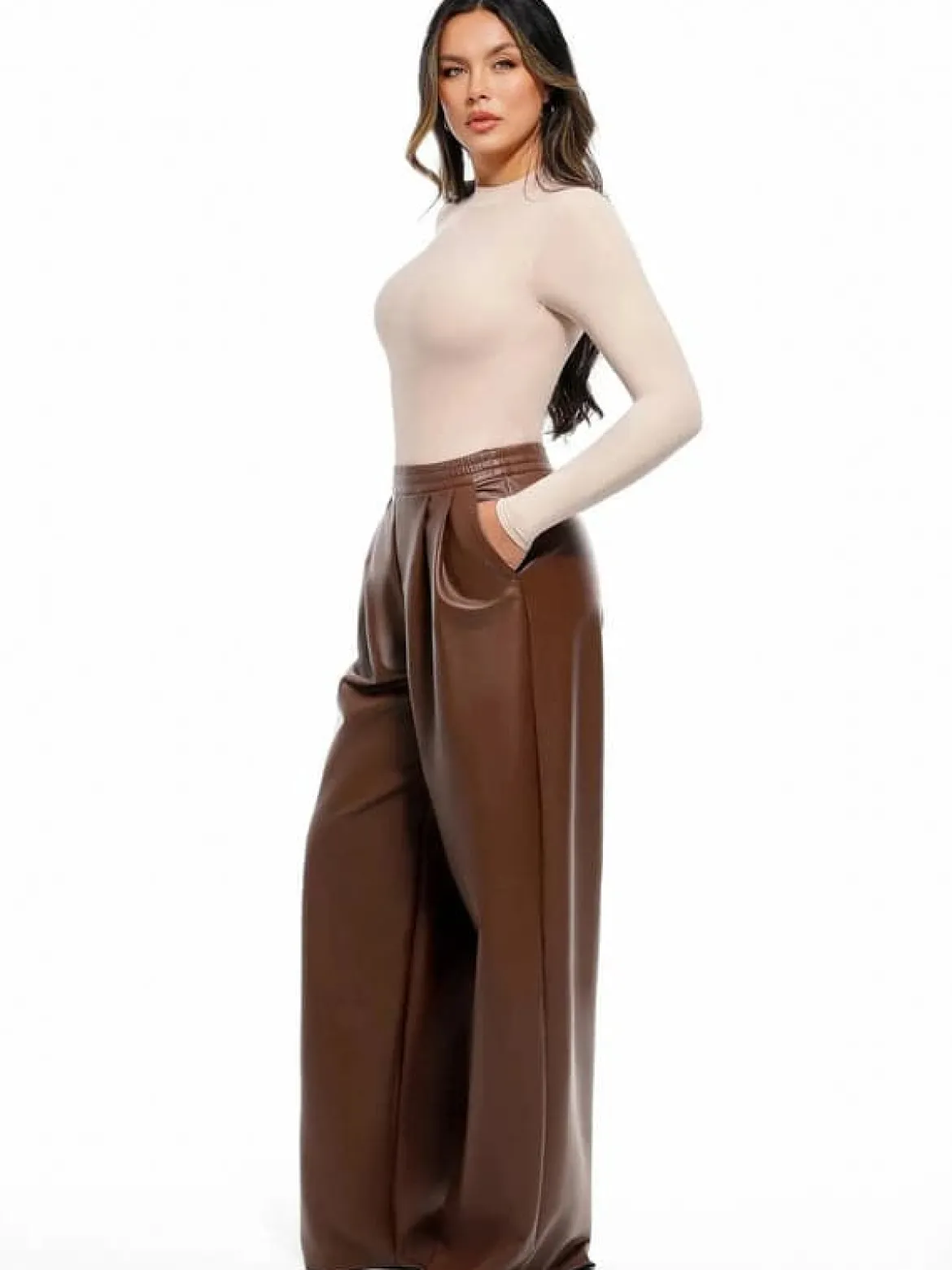 Velvet Wide-Leg Sculpting Trousers