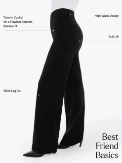 Velvet Wide-Leg Sculpting Trousers