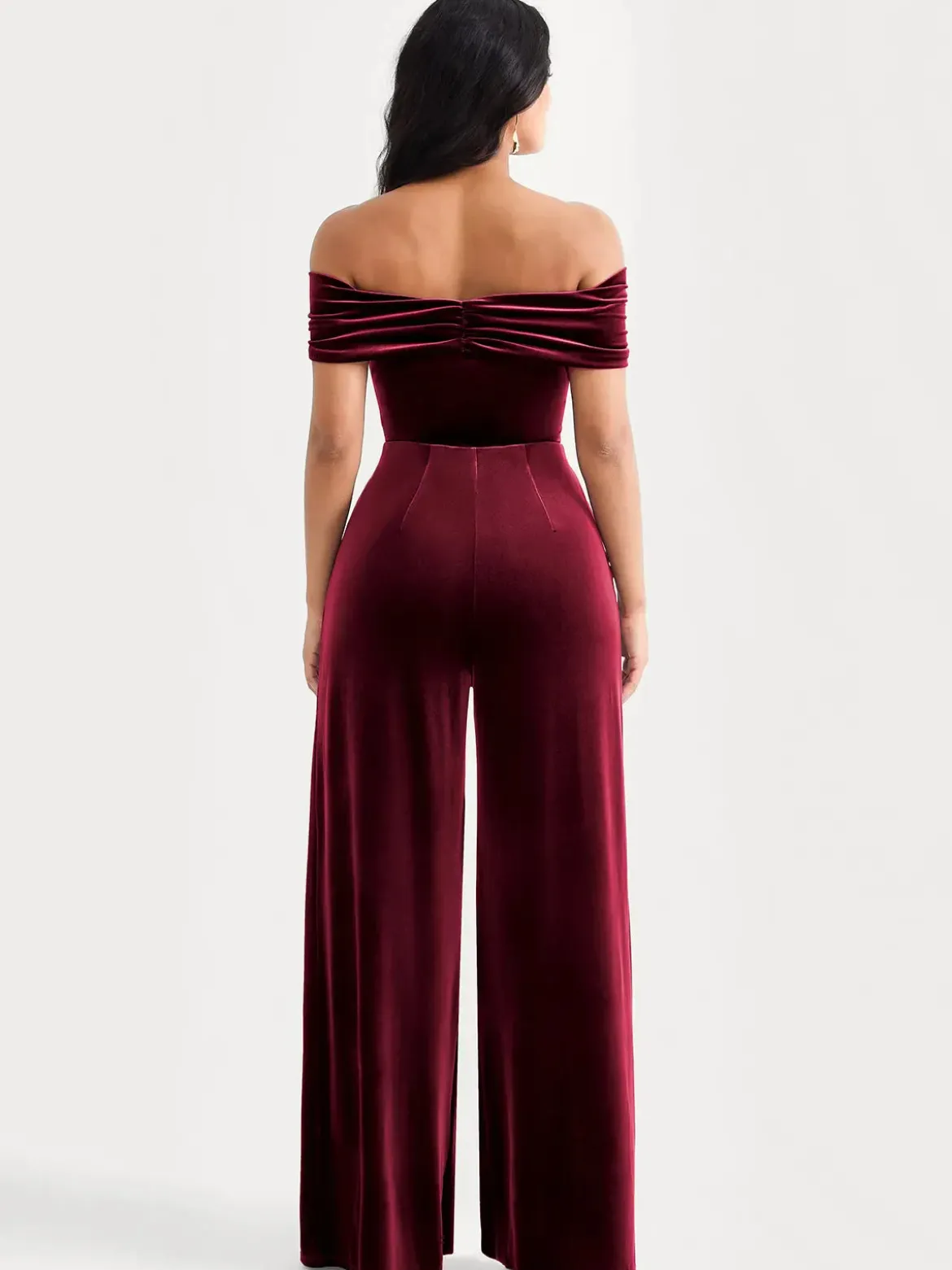 Velvet Wide-Leg Sculpting Trousers