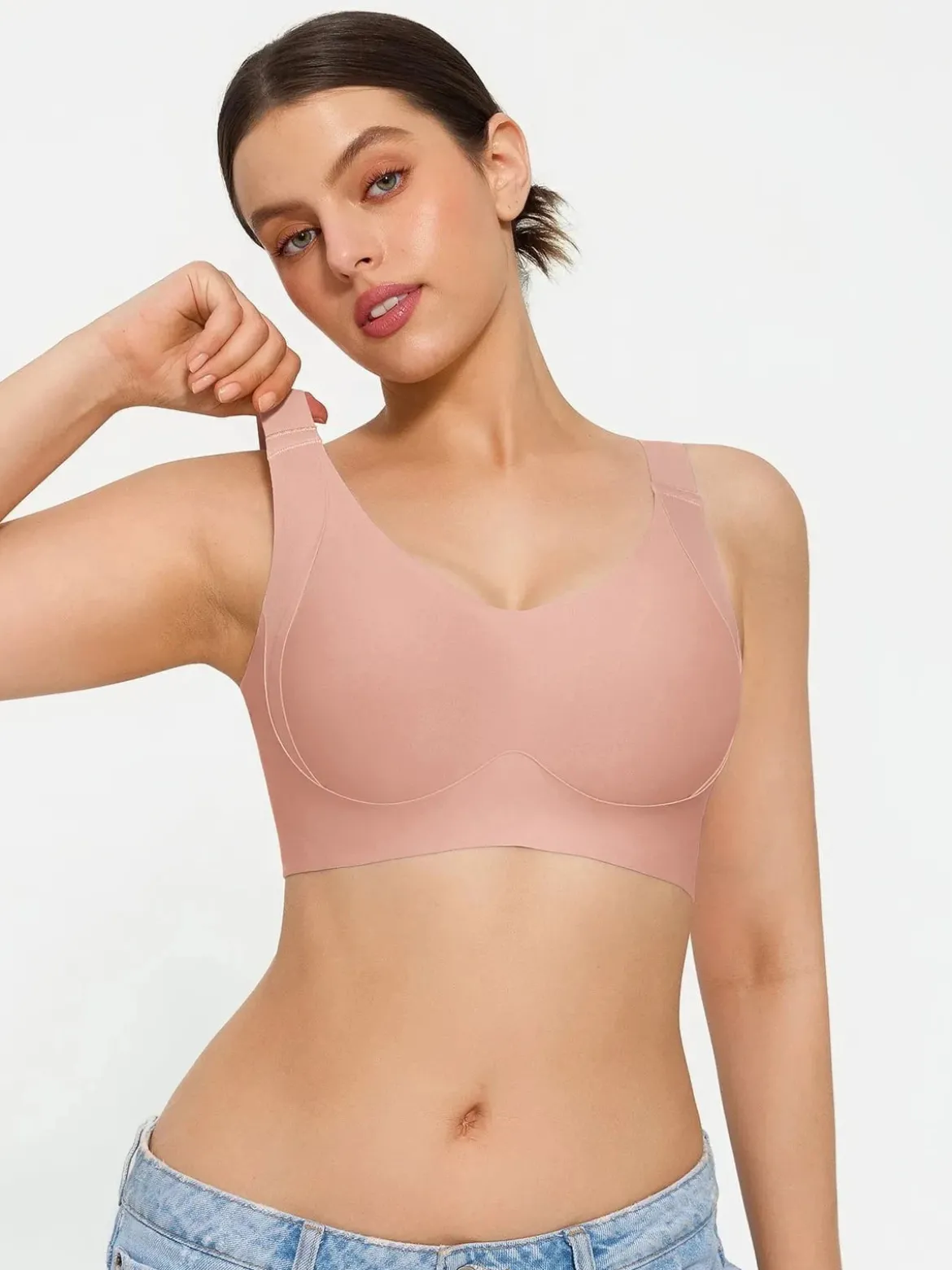 Wireless Wide Strap Everyday Supportive Push Up Comfort Bra