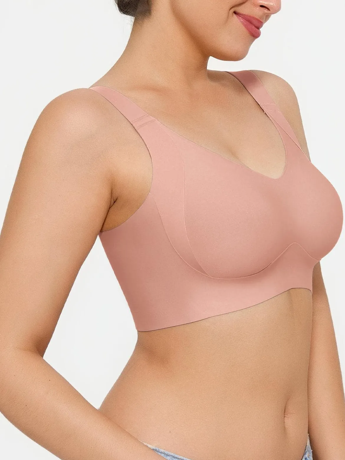Wireless Wide Strap Everyday Supportive Push Up Comfort Bra